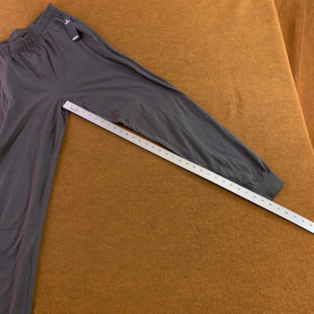 Essential Elements Mens Large Gray Cotton Jersey Knit Jogger Pajama Pants NWT
